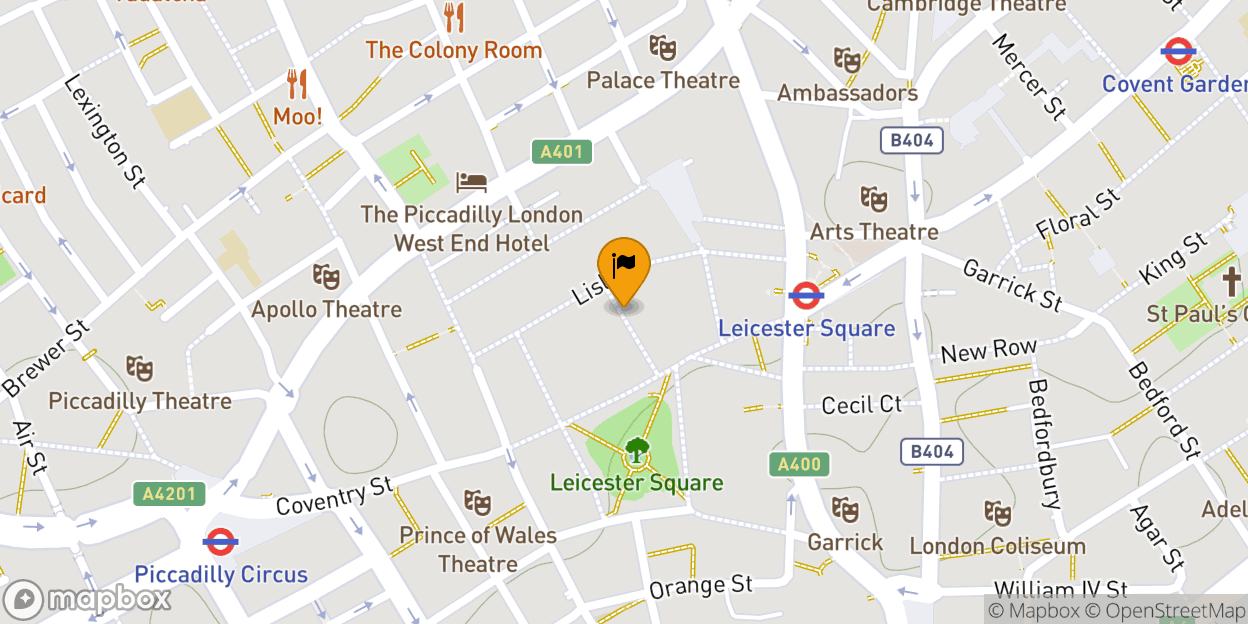 Map of Leicester Square Theatre