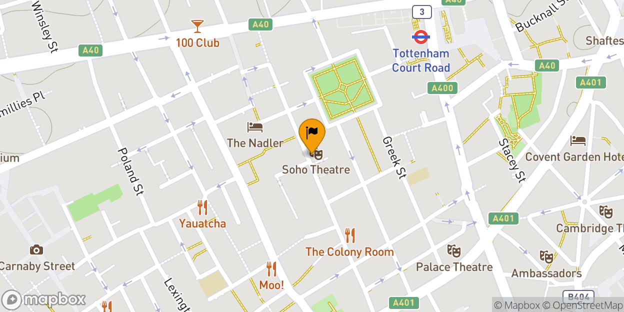 Map of Soho Theatre Bar