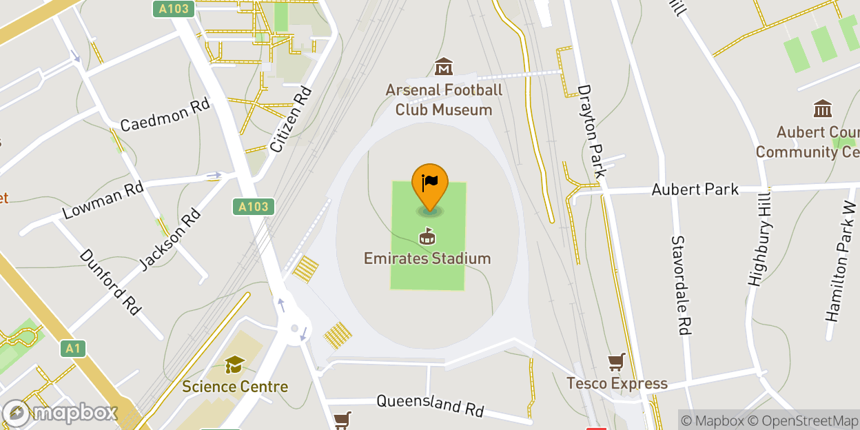 Map of Emirates Stadium