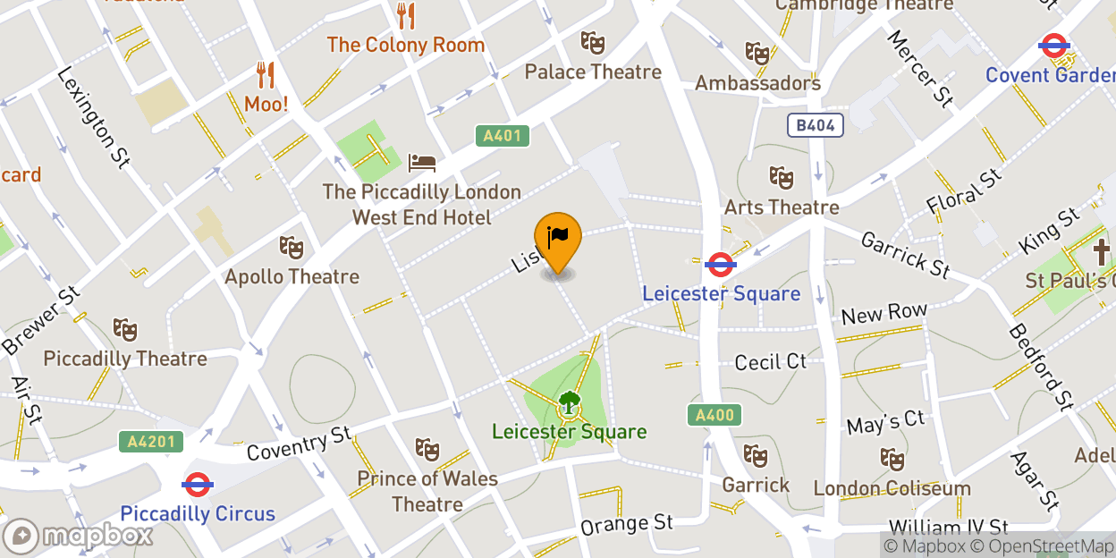 Map of Leicester Square Theatre