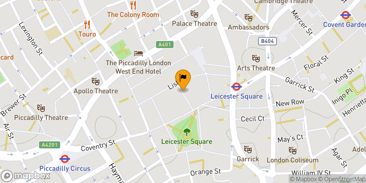 Map of Leicester Square Theatre
