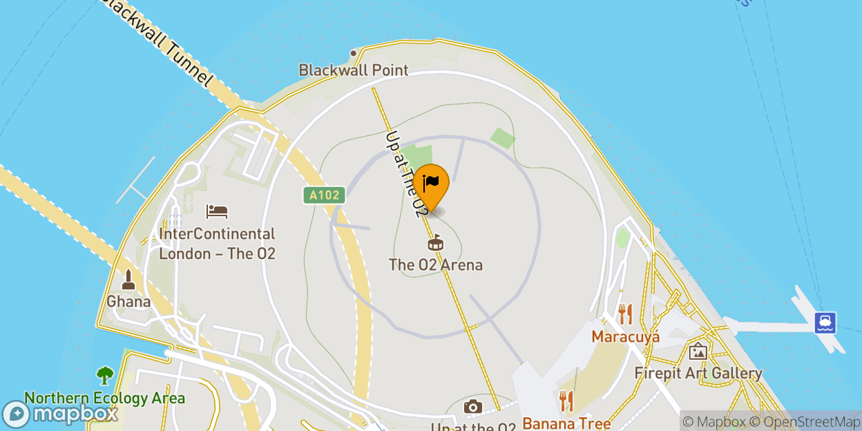 Map of The O2 Arena