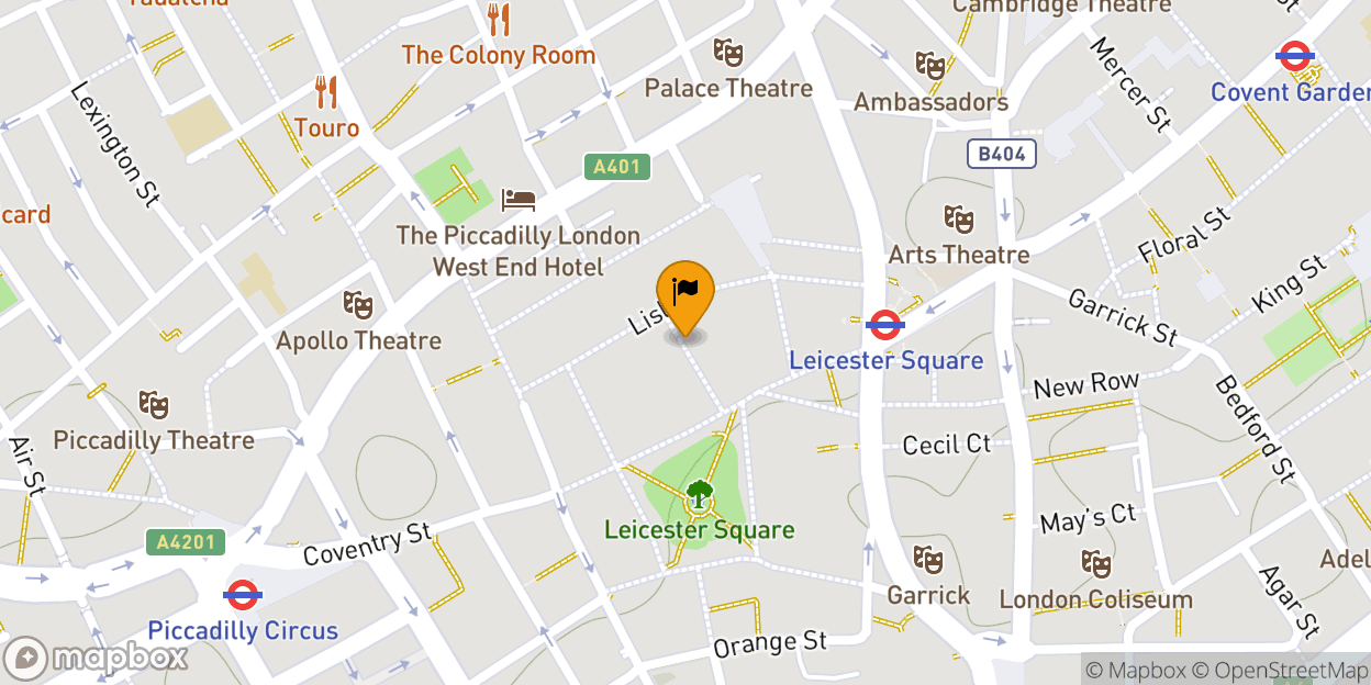 Map of Leicester Square Theatre