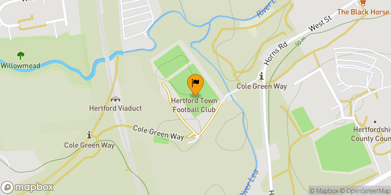 Map of Hertingfordbury Park - Hertford Town FC